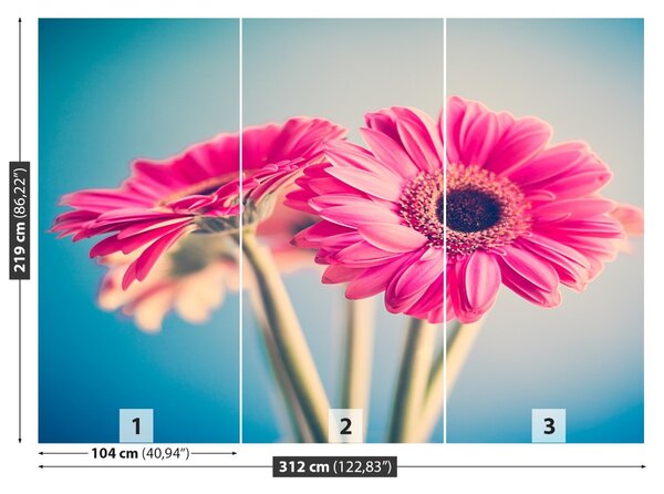 Carta da parati Fiori rosa 104x70 cm