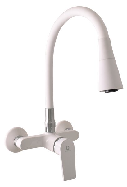 RAV Slezák Miscelatore per lavello con braccio flessibile COLORADO, Colore: bianco/cromo, Dimensioni: 100 mm