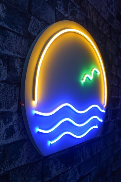 Opviq, Bahamas - Blu, Verde, Giallo, Strisce LED, Blu, Strisce al neon flessibili, 45 x 45 cm