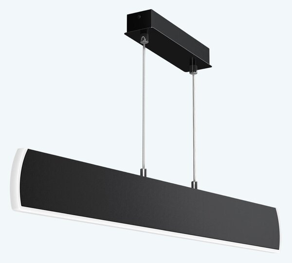Doporro Lampadario a Sospensione 20W, 100 cm, Metallo Base, Lunghezza Filo 150 cm, Altezza regolabile, Lampada da Soffitto a Sospensione per Camera da Letto e Soggiorno, Nero Opaco, Alivetta