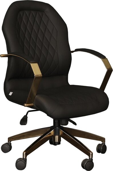 Elegante sedia per ufficio in ecopelle nera dal design moderno