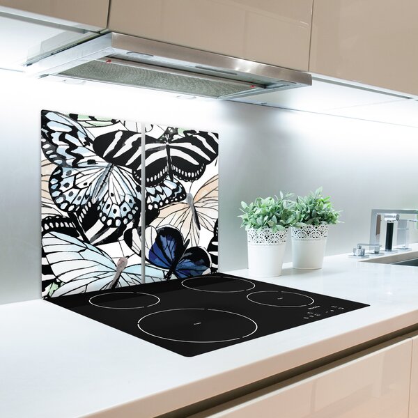 Tagliere in vetro Farfalle e fiori 60x52 cm