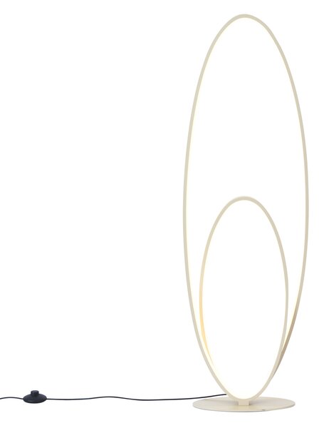 Lampada da terra di design beige con LED dimmerabile a 3 livelli - Boomerang