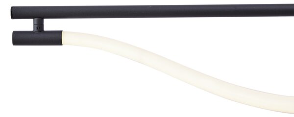 Lampada a sospensione moderna nera con LED dimmerabile a 3 livelli - Twirl