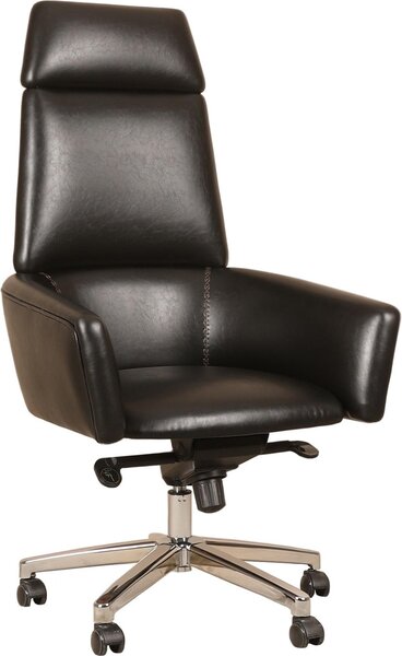 Sedia ergonomica da ufficio nera in Pelle finta dal design moderno