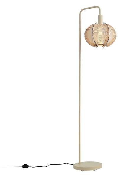Lampada da terra Japandi beige con paralume - Gertie