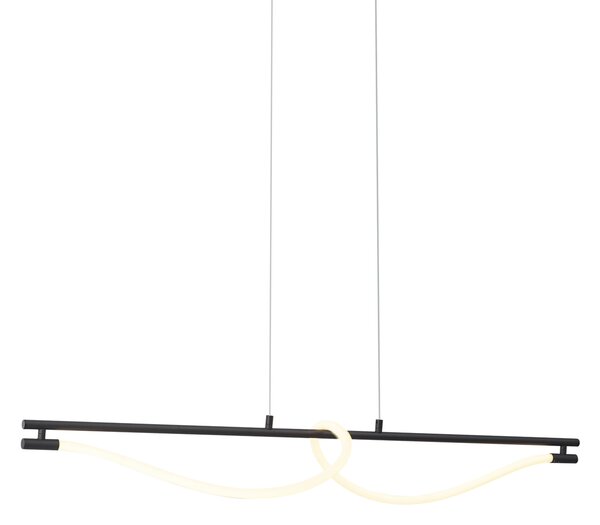 Lampada a sospensione moderna nera con LED dimmerabile a 3 livelli - Twirl