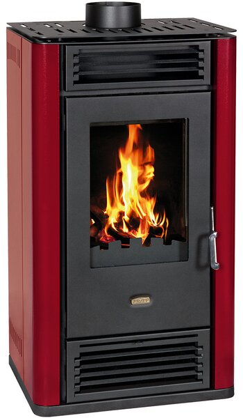 Stufa a legna Prity K3GT D Burgundy - 8,1 kW, A+