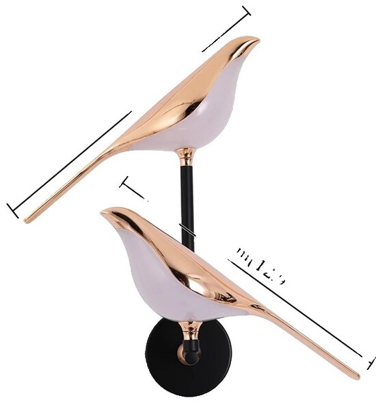 Applique Vogel, finitura oro rosa, temperatura di colore regolabile, C, variabile