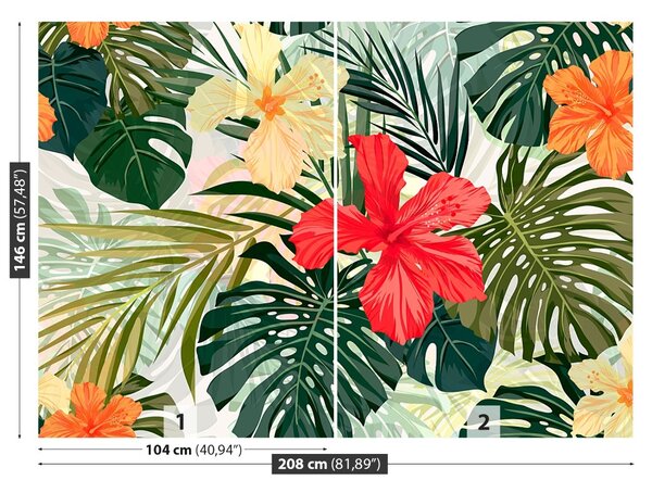 Carta da parati Piante hawaiane 104x70 cm