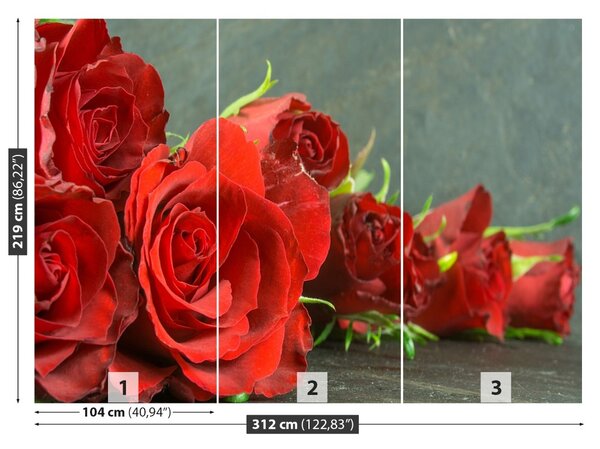 Carta da parati Rose rosse 104x70 cm