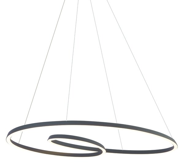 Lampada a sospensione scandinava nera 110 cm con LED dimmerabile a 3 livelli - Circuit