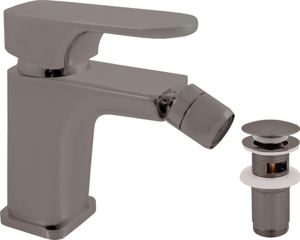 YUKON - Miscelatore per bidet con scarico, grigio metallo - spazzolato YU145.0KMGK, RAV Slezák