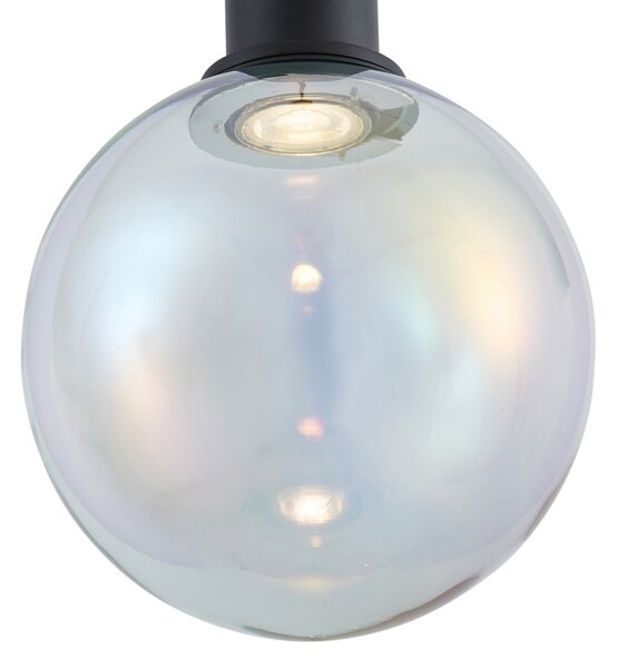 Lampada a sospensione di design nera con vetro arcobaleno 20cm - Mallon