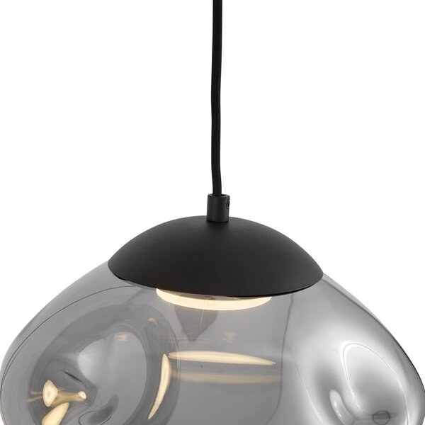 Lampada a sospensione di design Nera con vetro fumé 3 luci - Gus