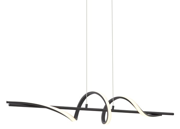 Lampada a sospensione di design nera 110 cm con LED dimmerabile a 3 livelli - Wokkel