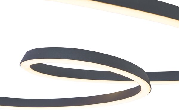 Lampada a sospensione scandinava nera 72 cm con LED dimmerabile a 3 livelli - Circuit
