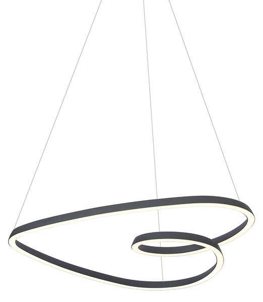 Lampada a sospensione scandinava nera 72 cm con LED dimmerabile a 3 livelli - Circuit