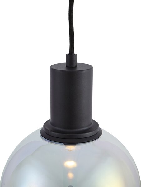 Lampada a sospensione di design nera con vetro arcobaleno 20cm - Mallon