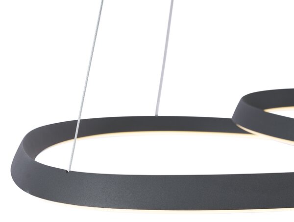 Lampada a sospensione scandinava nera 72 cm con LED dimmerabile a 3 livelli - Circuit