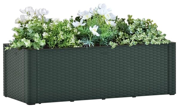Letto Rialzato da Giardino con Irrigazione Verde 100x43x33 cm