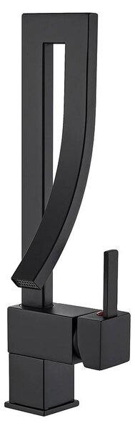 Miscelatore per lavabo, montaggio a soffitto, design monocomando, finitura nero opaco