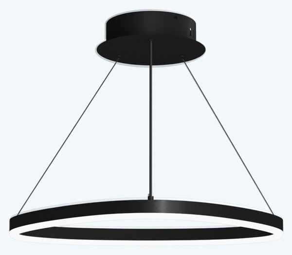 Doporro Lampadario a Sospensione 16W, 50 cm, Metallo Base, Lunghezza Filo 100 cm, Altezza regolabile, Lampada da Soffitto a Sospensione per Camera da Letto e Soggiorno, Nero, Alivetta
