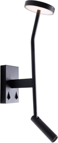 Applique a LED IBIZA nera 9W, bianco caldo, 487 lm, metallo, dimensioni: 47x7x22 cm, IP20, Maxlight