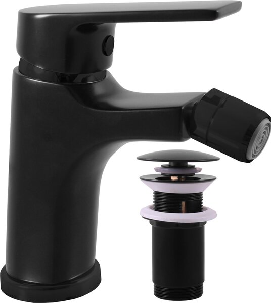 COLORADO - Miscelatore per bidet a parete con scarico, nero - opaco CO145.0KCMAT, RAV Slezák