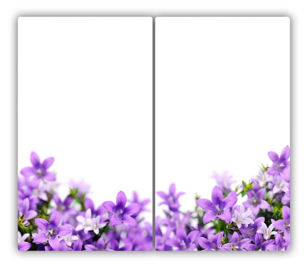 Tagliere in vetro Campane viola 60x52 cm