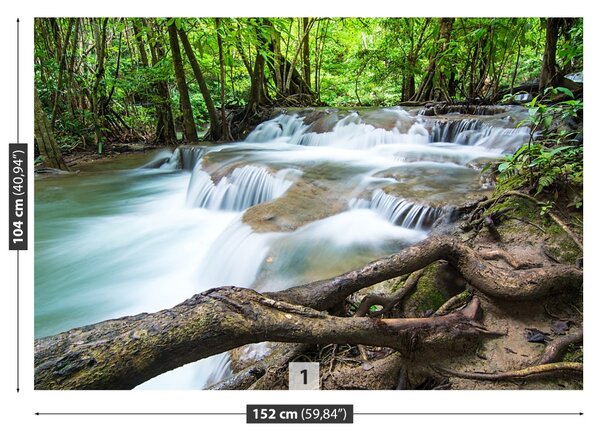Carta da parati Cascata nella foresta 104x70 cm
