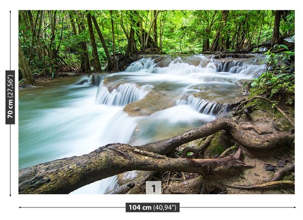 Carta da parati Cascata nella foresta 104x70 cm