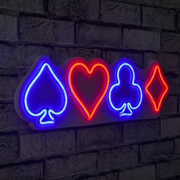 Opviq, Briscambille Poker Suits - Multicolore, Strisce LED, Multicolore, Strisce neon flessibili, 57 x 17 x 2 cm