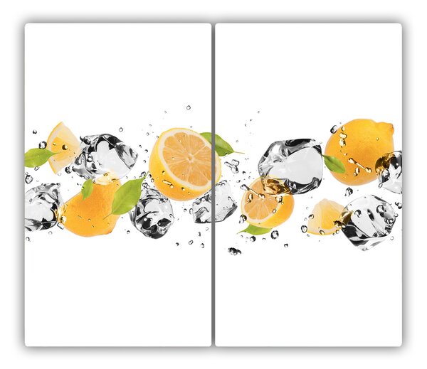Tagliere in vetro temperato Limone e acqua 60x52 cm