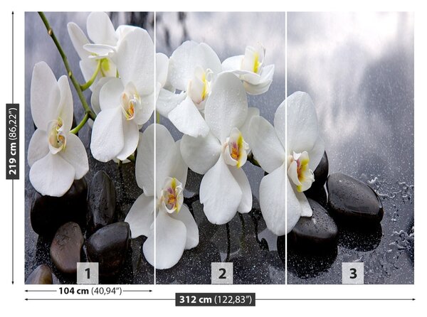 Carta da parati Pietre di orchidee 104x70 cm