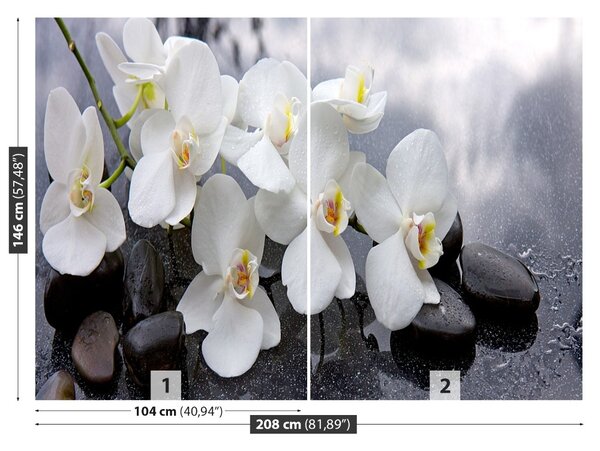Carta da parati Pietre di orchidee 104x70 cm
