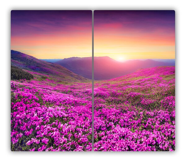 Tagliere in vetro temperato Colline rosa 60x52 cm
