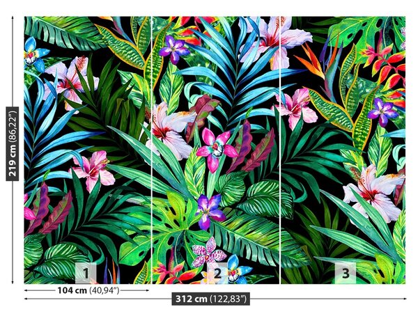 Carta da parati Fiori tropicali 104x70 cm