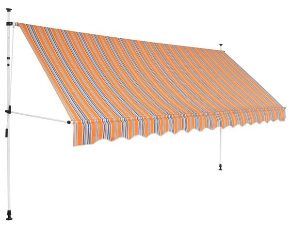 Tenda da Sole Retrattile Manuale 350 cm a Strisce Blu e Gialle