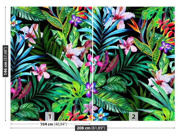Carta da parati Fiori tropicali 104x70 cm
