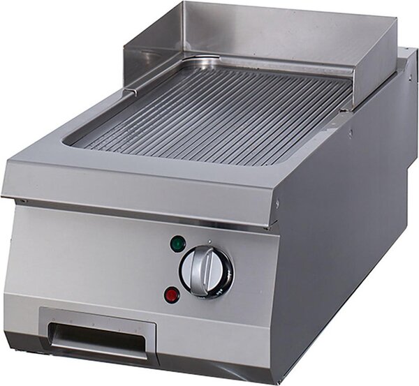 Maxima - Piastra Gastro Premium - Cromo scanalato - Unità singola - Profondità 90 cm - Elettrica