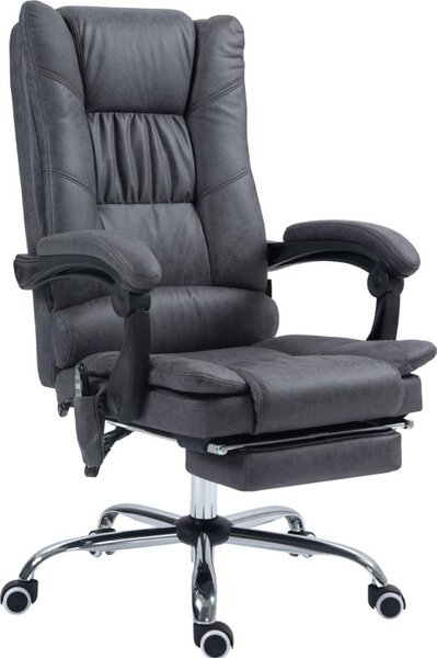 Sedia da ufficio con funzione massaggio e riscaldamento, inclinabile a 135°, regolabile in altezza, fino a 120 kg, ergonomica