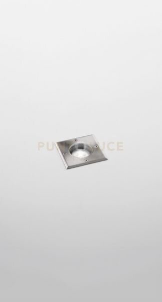 Floor square segnapasso l.11cm attacco gu10 ip67 cromo in acciao e 