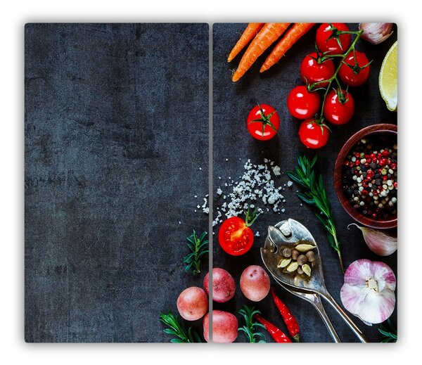Tagliere in vetro Ingredienti 60x52 cm