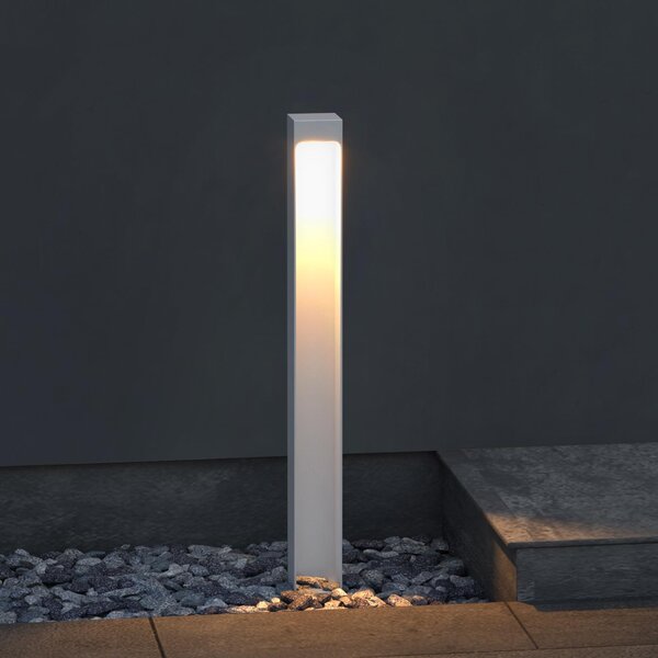 Doporro Lampione da Giardino 60 cm IP65 con LED 5W 3000K C Paletto Luminoso da Esterno in Alluminio Bianco Opaco per Sentieri, Vialetti, Terrazze e Cortili, Design Moderno