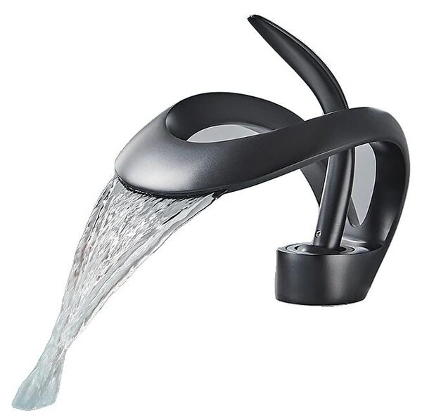 Rubinetto per lavabo, monocomando, montaggio su piano, nero opaco
