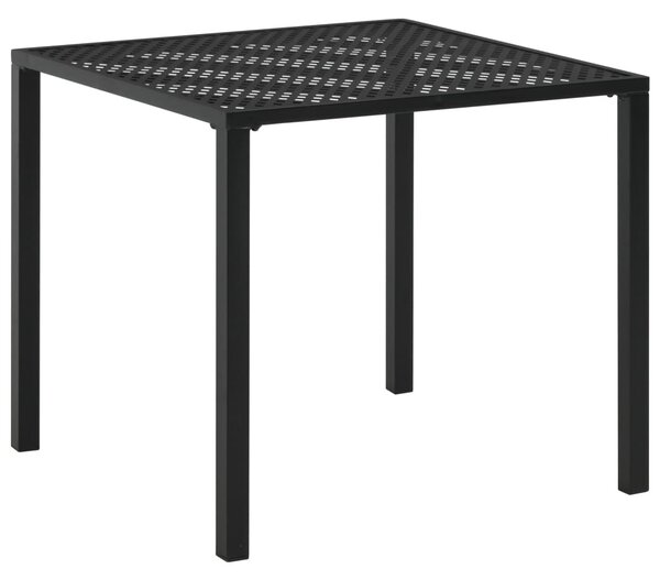 Tavolo da Giardino Nero 80x80x72 cm in Acciaio