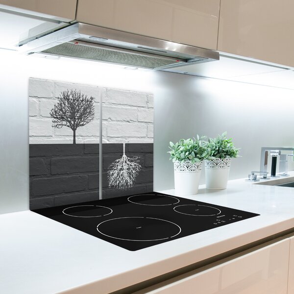 Tagliere in vetro temperato Alberi sul muro 60x52 cm