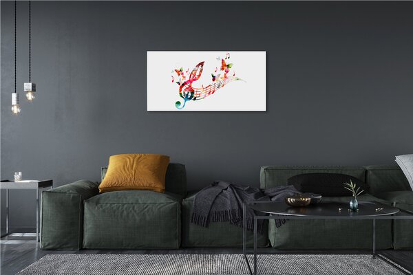 Quadro su tela Note colorate di farfalle 100x50 cm