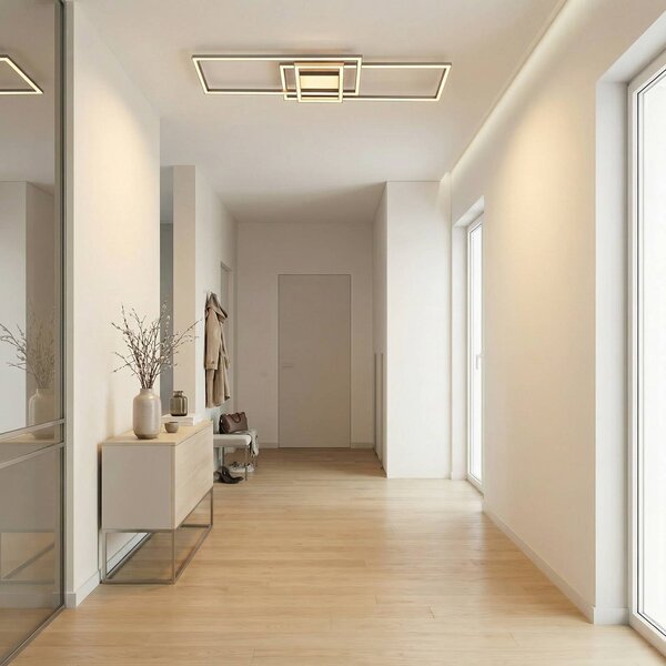 Plafoniera a LED Mairin Lindby, dimmerabile, Alluminio / Grigio / Zincato, Soggiorno / Sala da pranzo, Alluminio, Moderno, Plafoniera LED